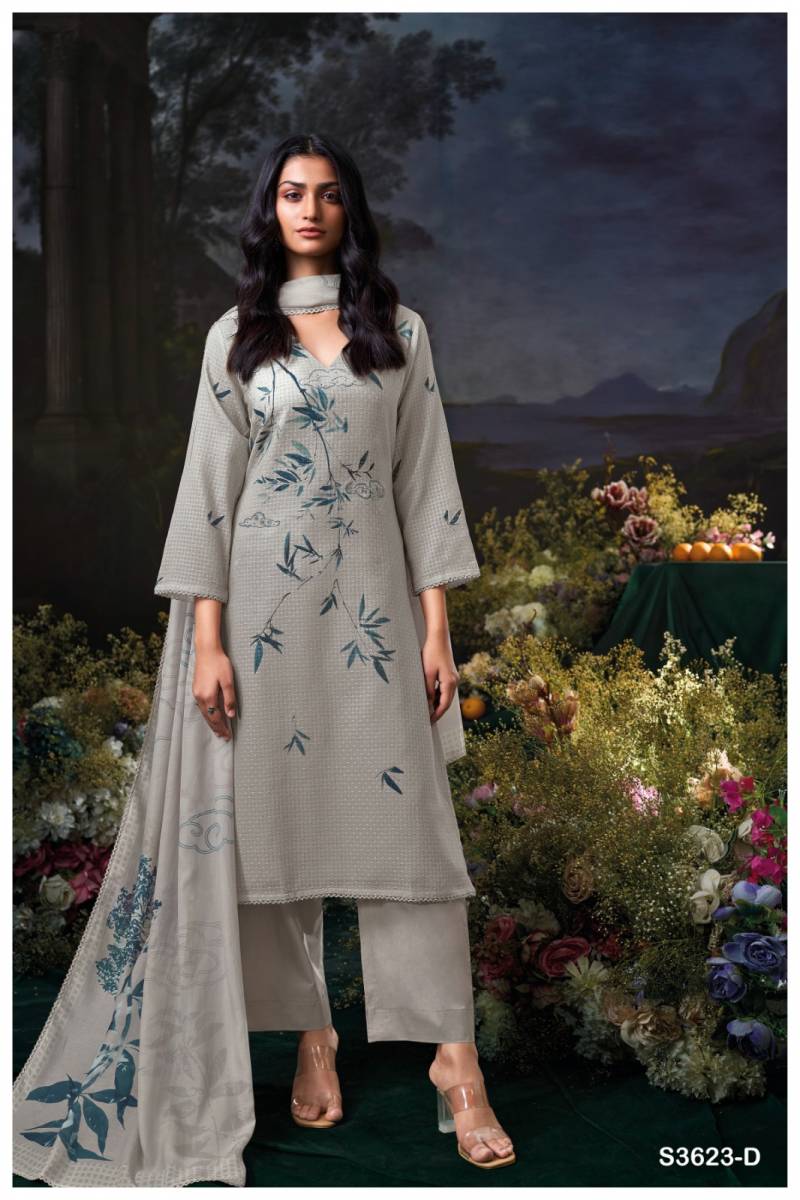 Ganga Josika Cotton Dobby Printed Embroidered Salwar Kameez