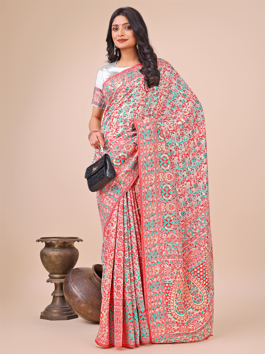 Astita Pashmina Cotton Weaving Daily Wear Sarees